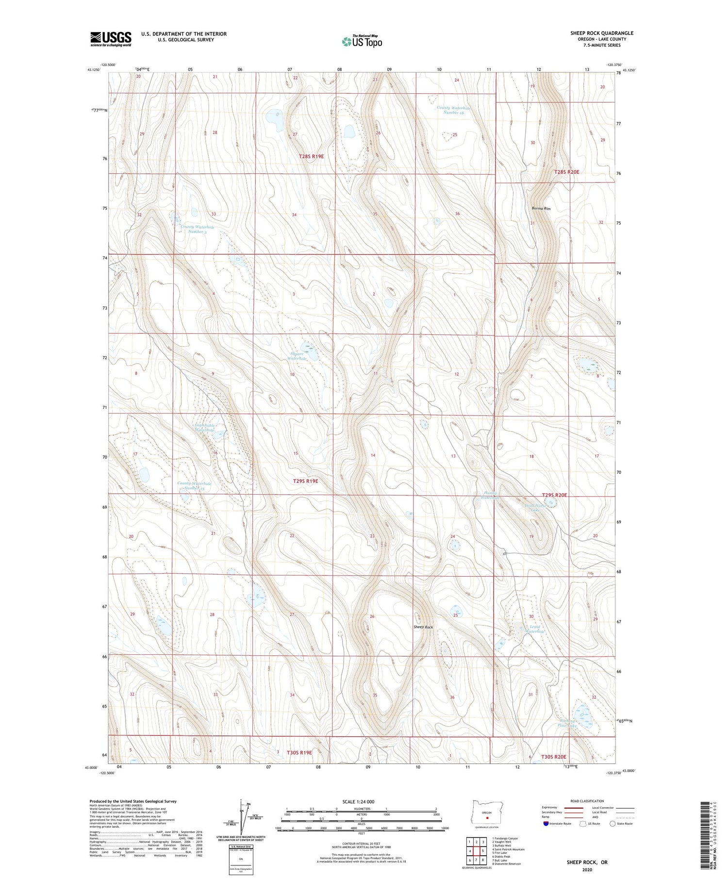 Sheep Rock Oregon US Topo Map Image