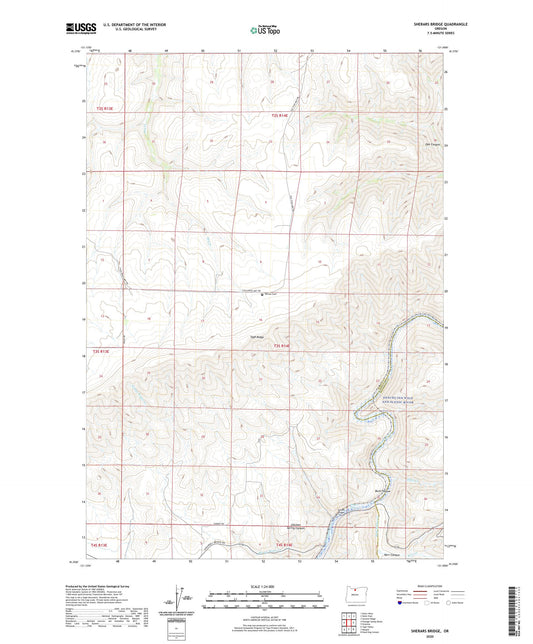 Sherars Bridge Oregon US Topo Map Image