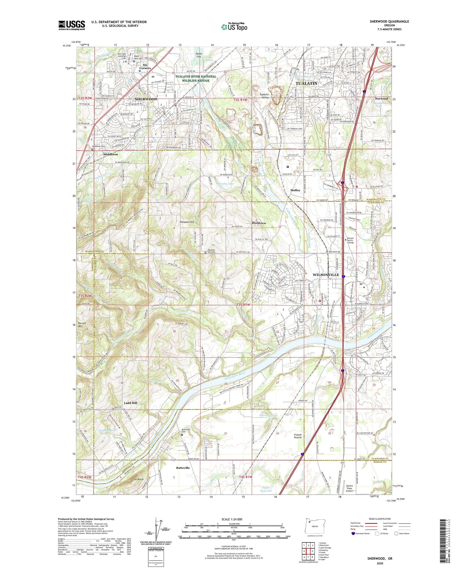 Sherwood Oregon US Topo Map Image