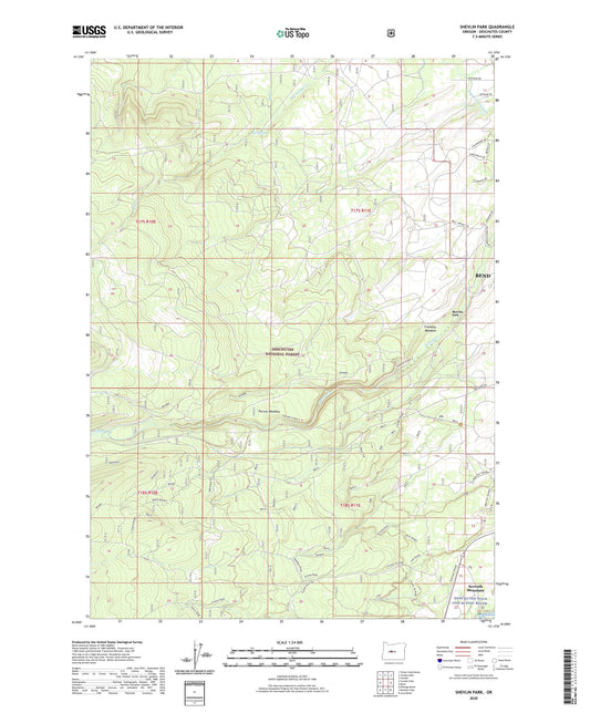 Shevlin Park Oregon US Topo Map Image