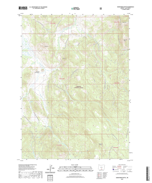 Shoestring Butte Oregon US Topo Map Image