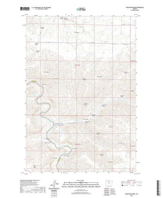 Shoestring Ridge Oregon US Topo Map Image