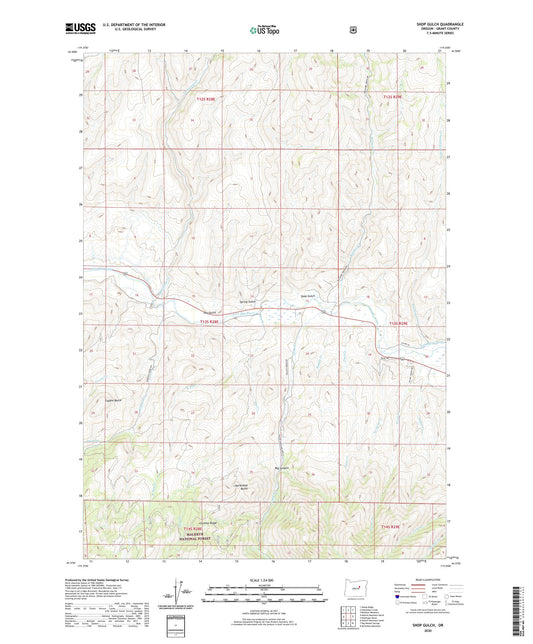 Shop Gulch Oregon US Topo Map Image