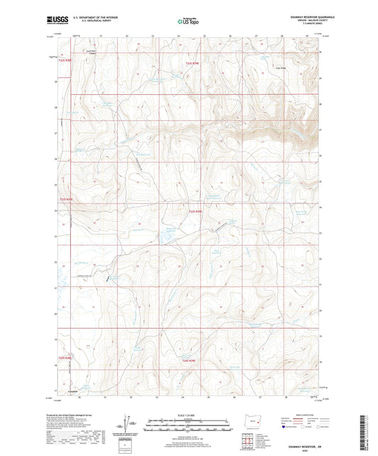 Shumway Reservoir Oregon US Topo Map Image