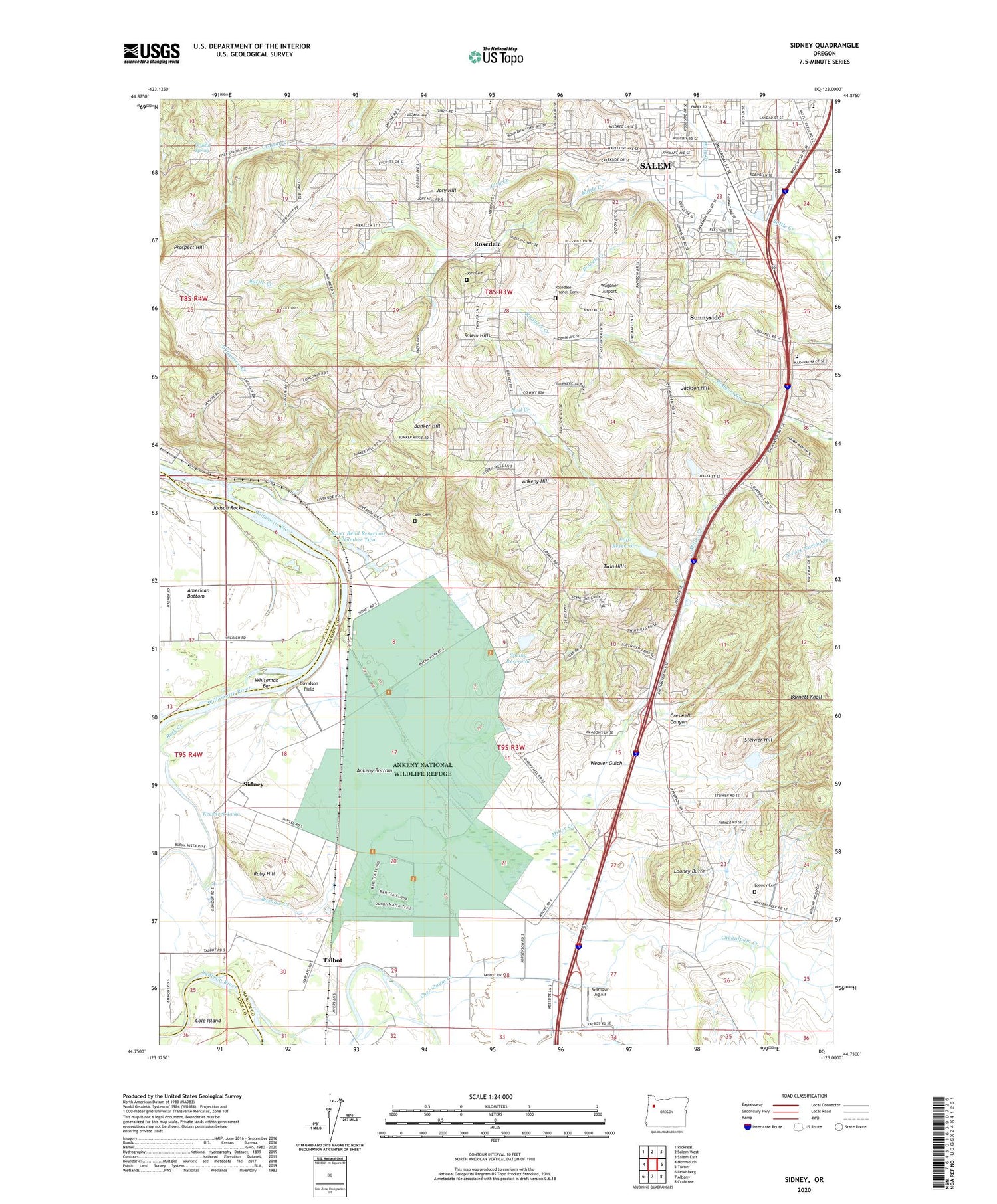 Sidney Oregon US Topo Map Image