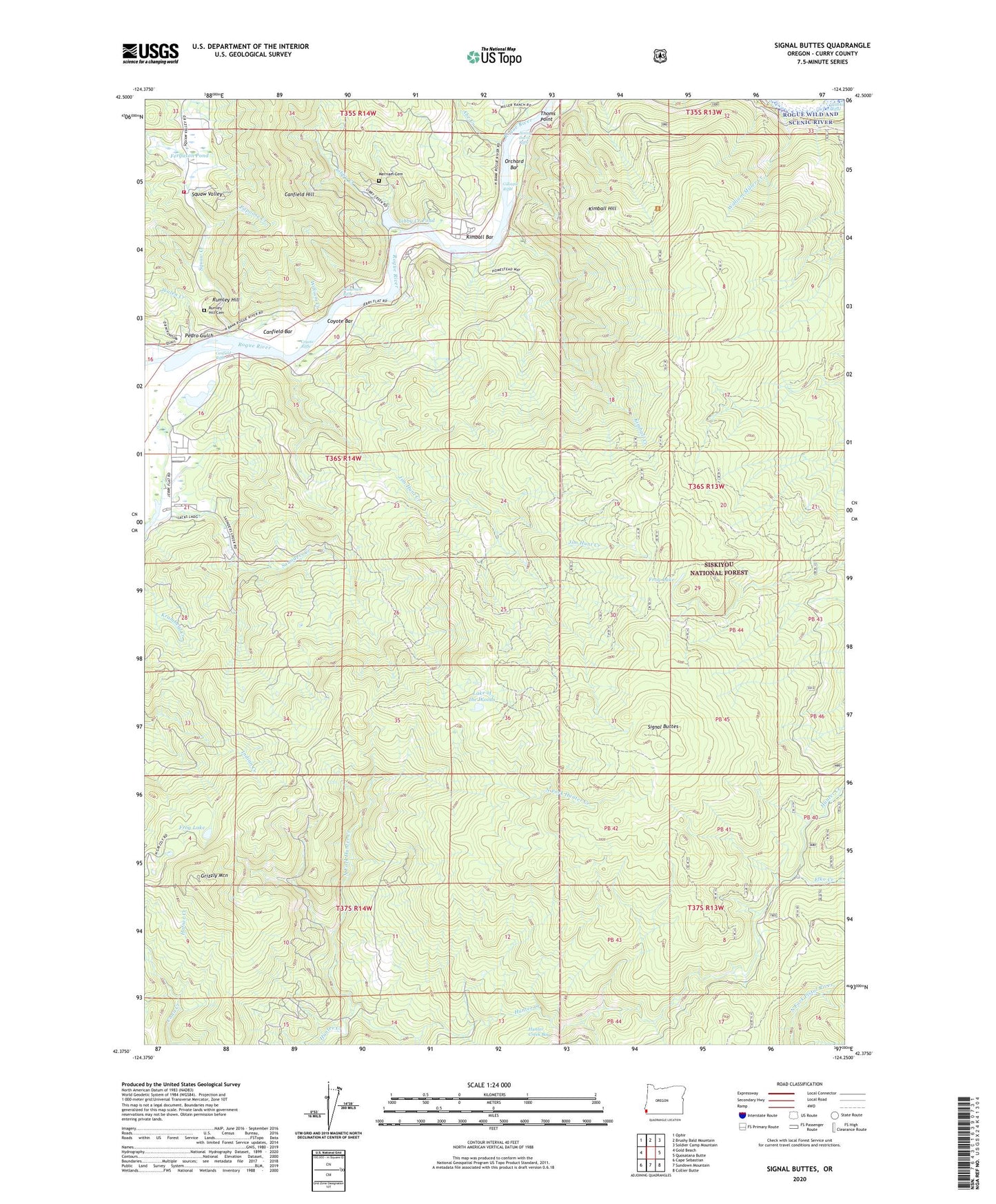 Signal Buttes Oregon US Topo Map Image