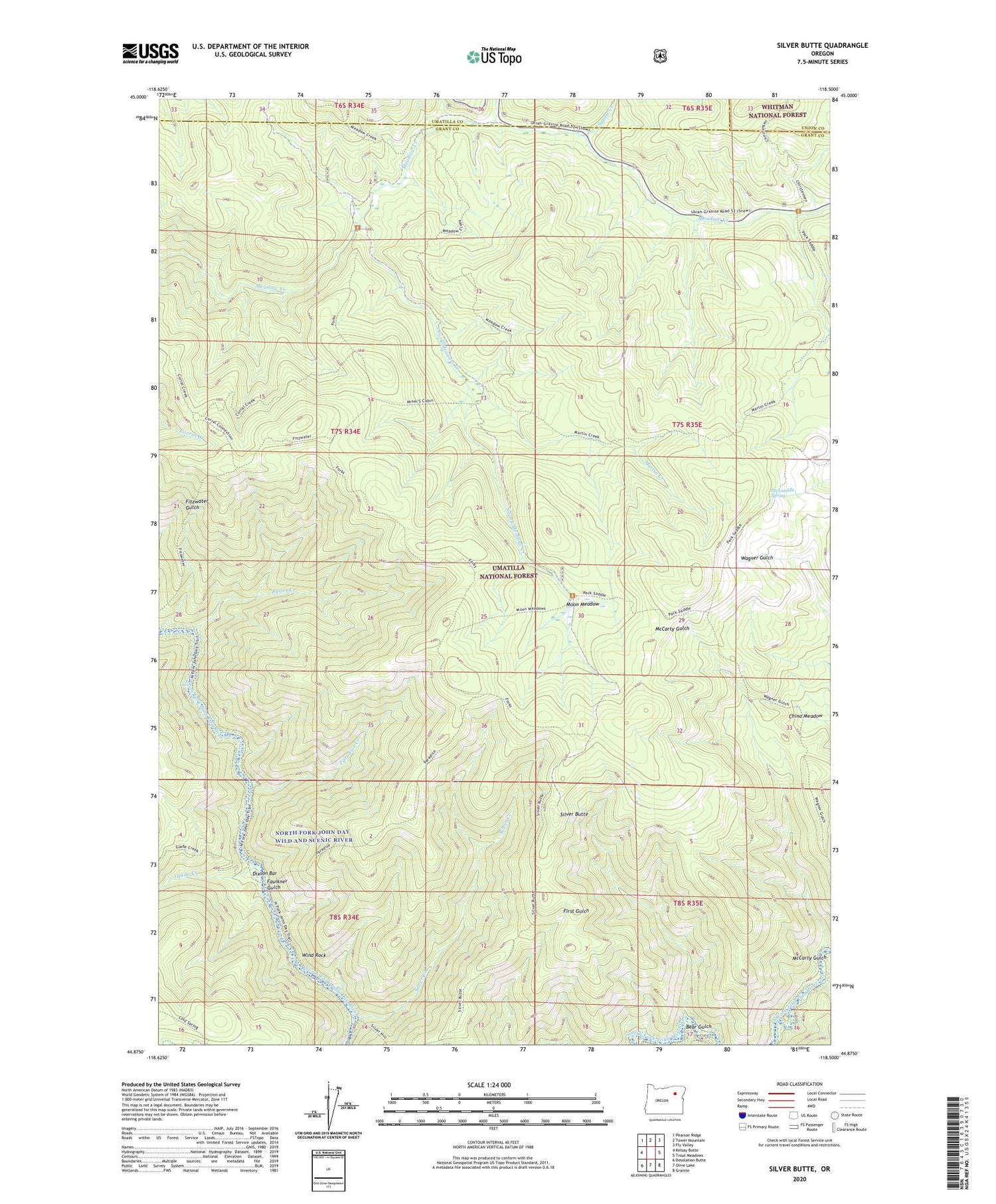 Silver Butte Oregon US Topo Map Image
