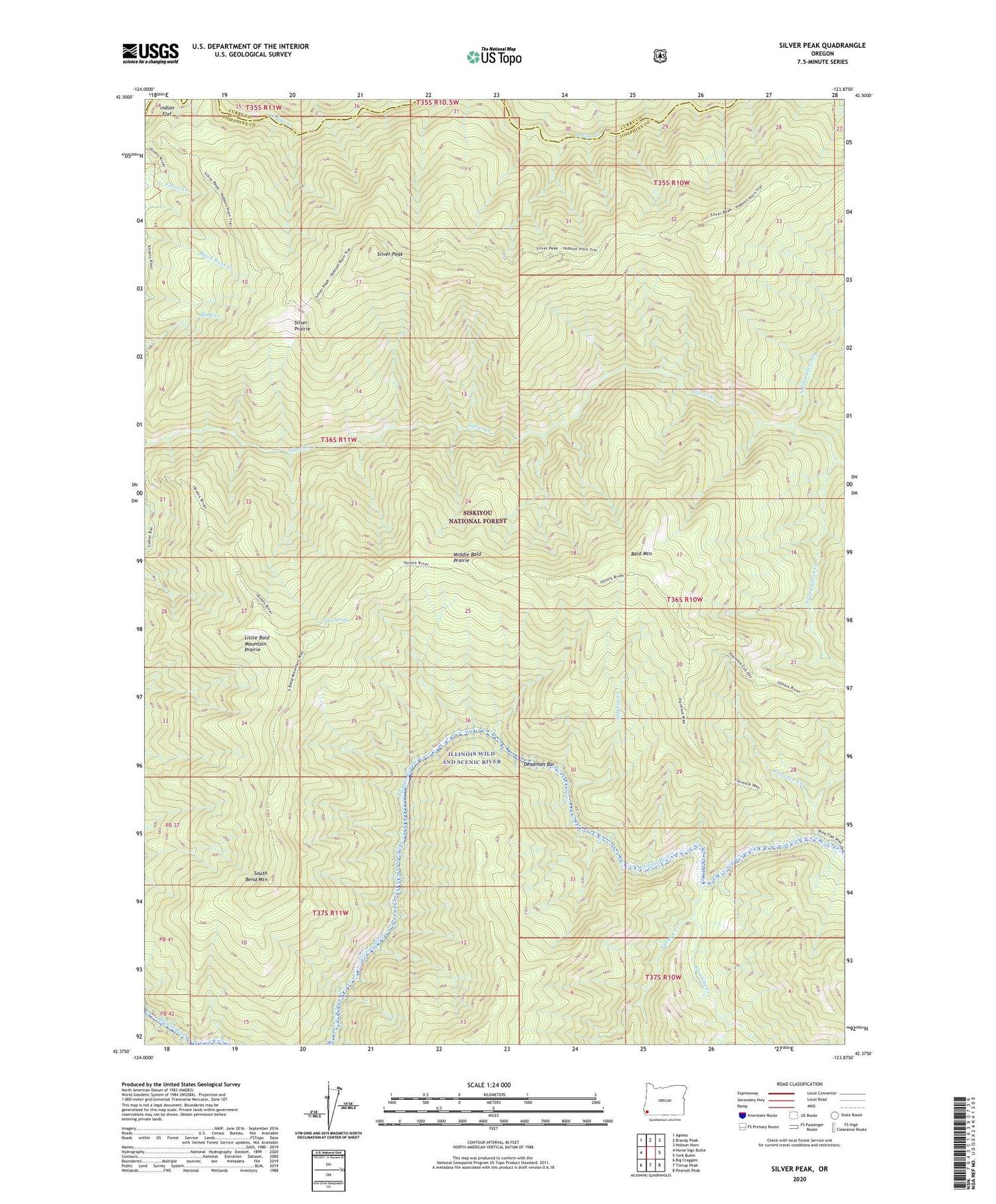 Silver Peak Oregon US Topo Map Image