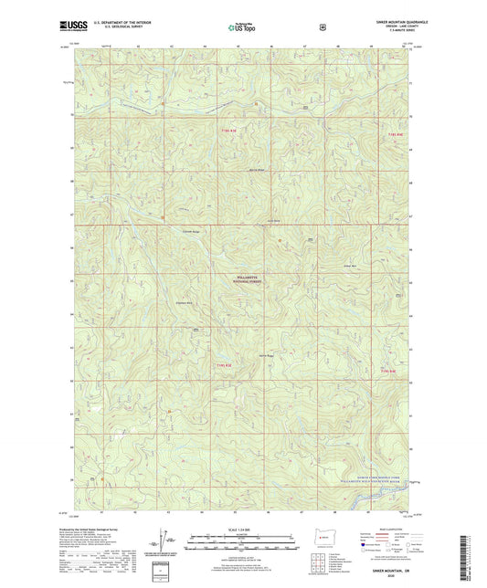 Sinker Mountain Oregon US Topo Map Image
