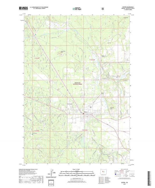 Sisters Oregon US Topo Map Image