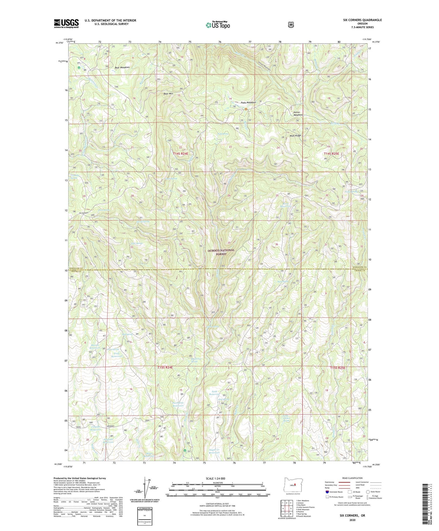 Six Corners Oregon US Topo Map Image