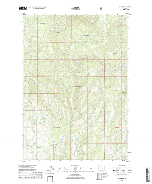 Six Corners Oregon US Topo Map Image