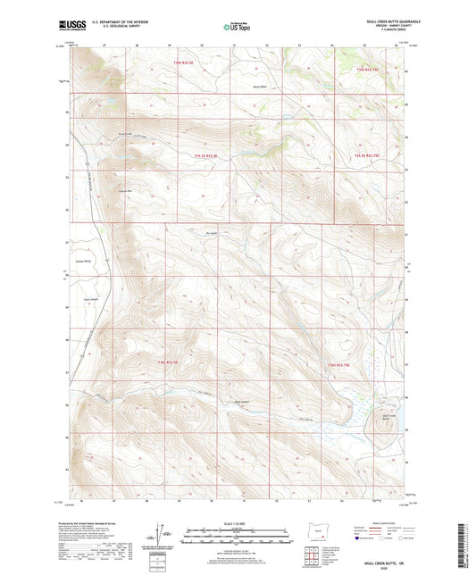 Skull Creek Butte Oregon US Topo Map Image