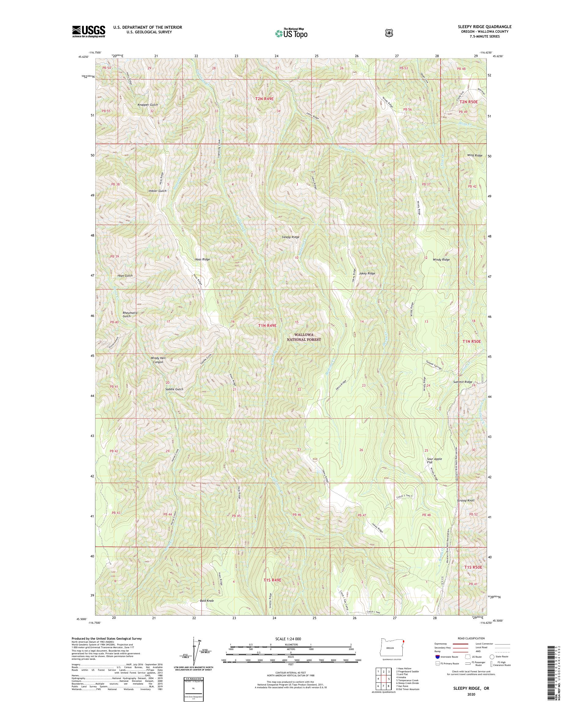 Sleepy Ridge Oregon US Topo Map – MyTopo Map Store