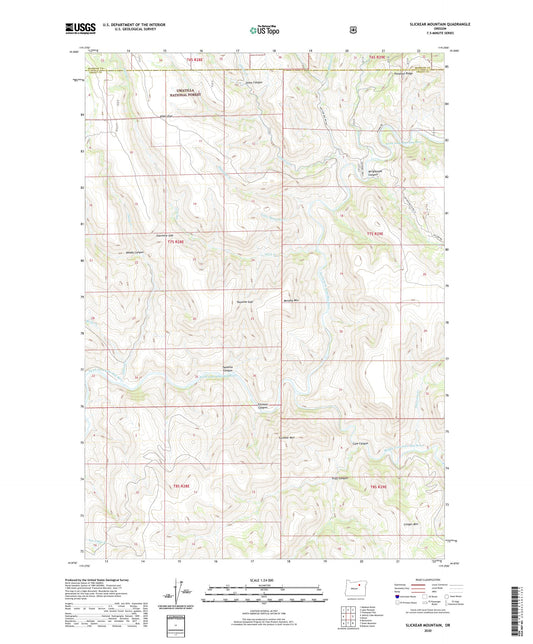 Slickear Mountain Oregon US Topo Map Image
