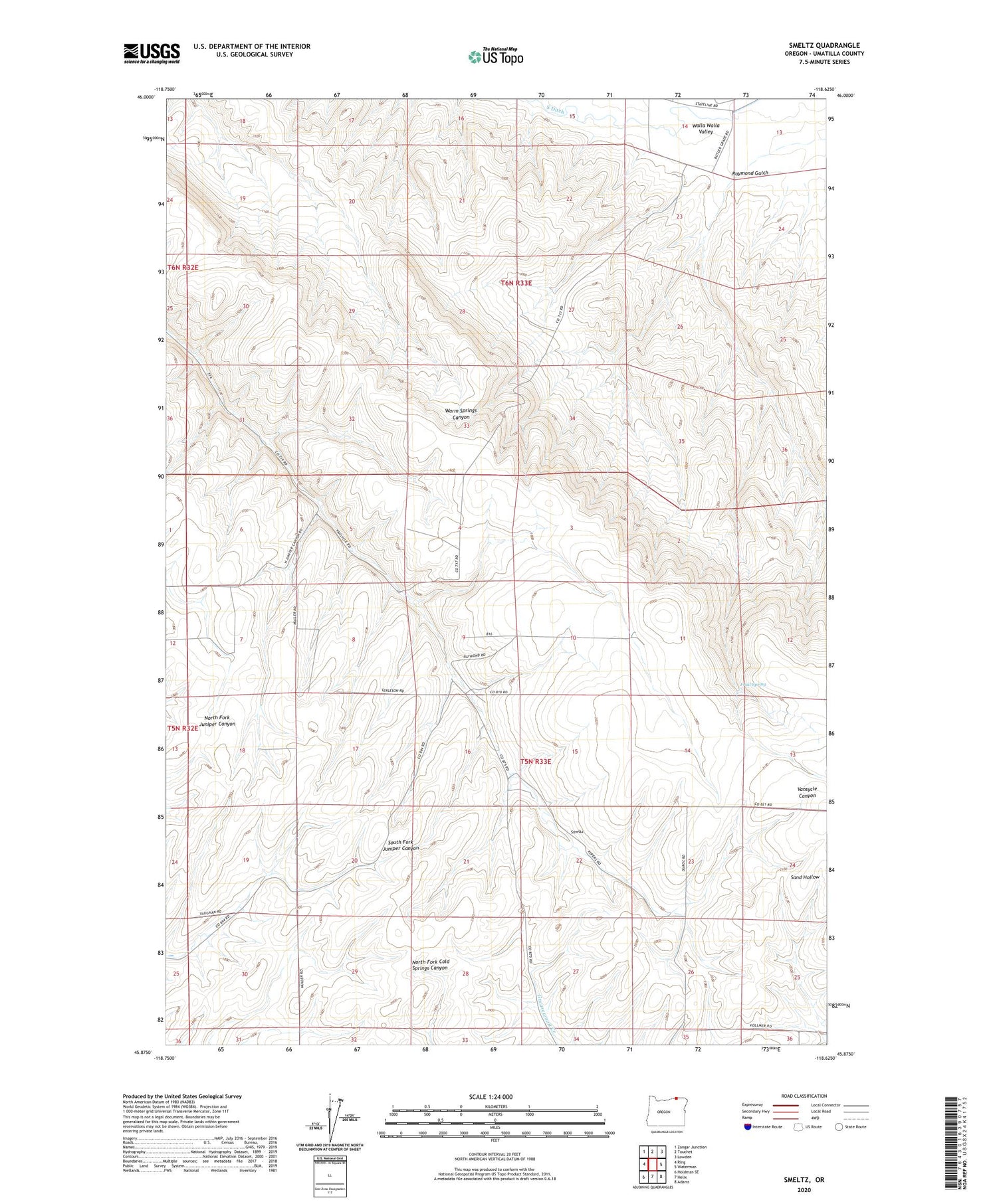 Smeltz Oregon US Topo Map Image