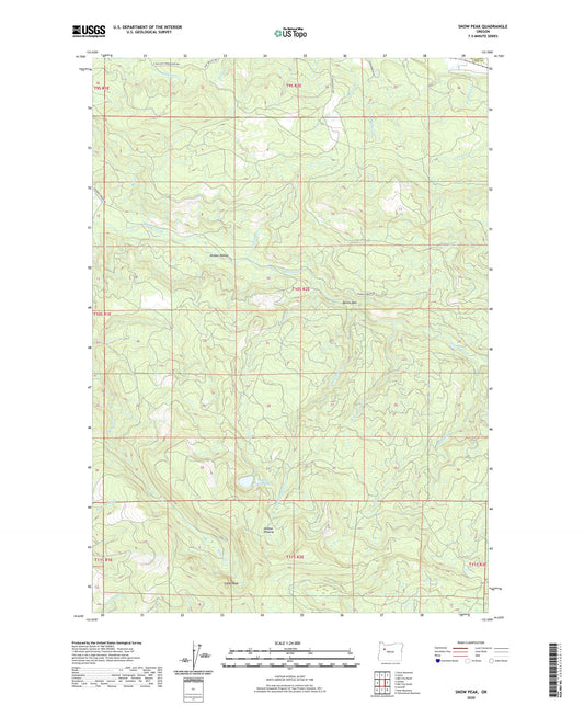 Snow Peak Oregon US Topo Map Image