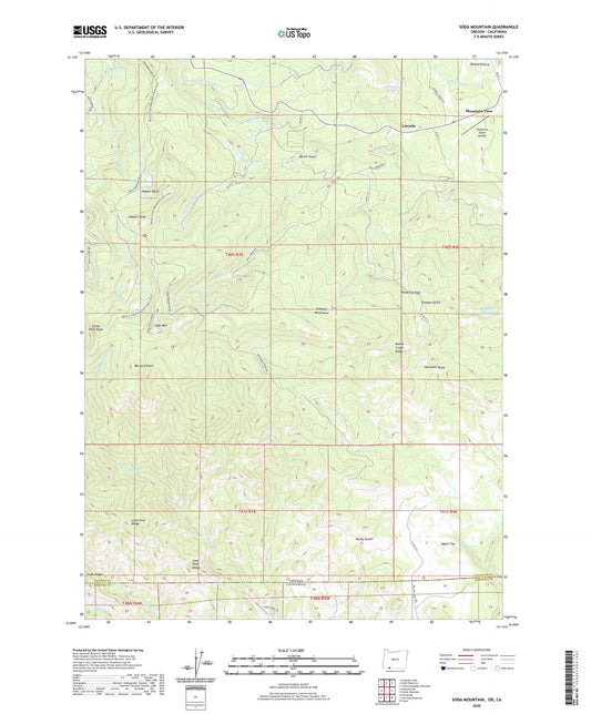 Soda Mountain Oregon US Topo Map Image