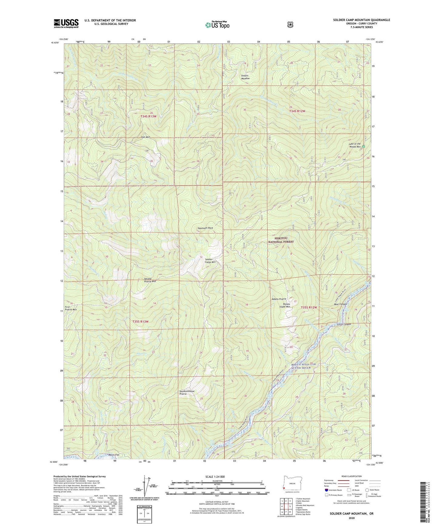 Soldier Camp Mountain Oregon US Topo Map Image