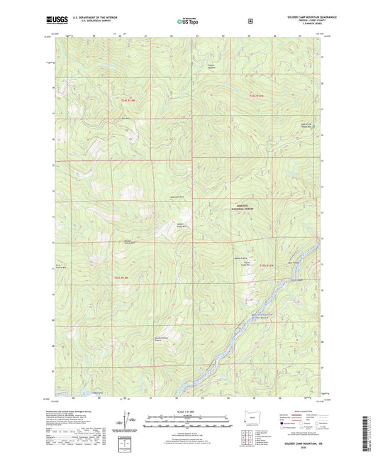 Soldier Camp Mountain Oregon US Topo Map Image