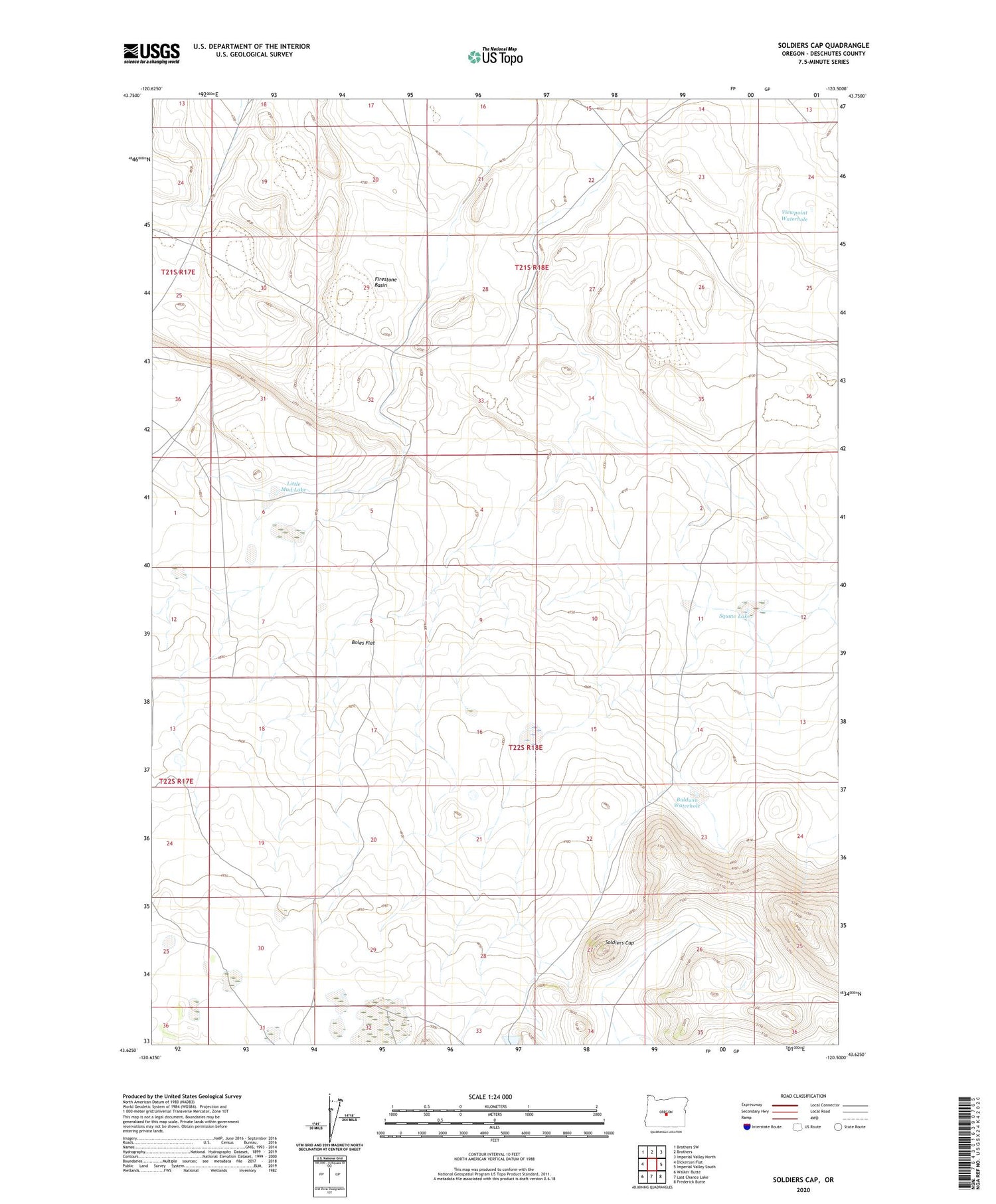 Soldiers Cap Oregon US Topo Map Image