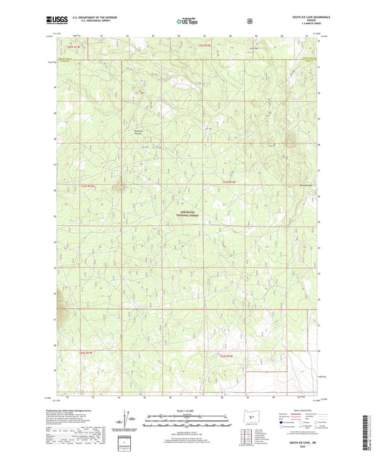 South Ice Cave Oregon US Topo Map Image