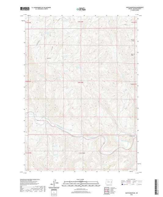 South Mountain Oregon US Topo Map Image