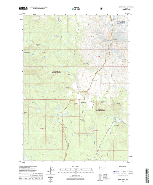 South Sister Oregon US Topo Map Image