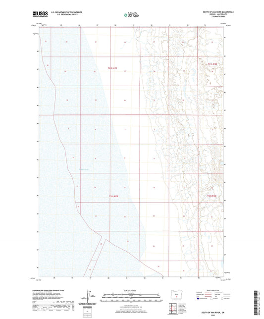 South of Ana River Oregon US Topo Map Image