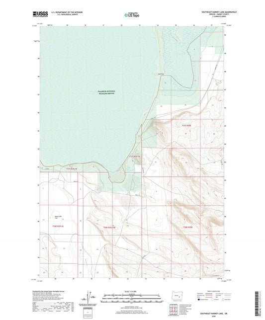 Southeast Harney Lake Oregon US Topo Map Image