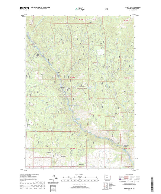 Sparta Butte Oregon US Topo Map Image