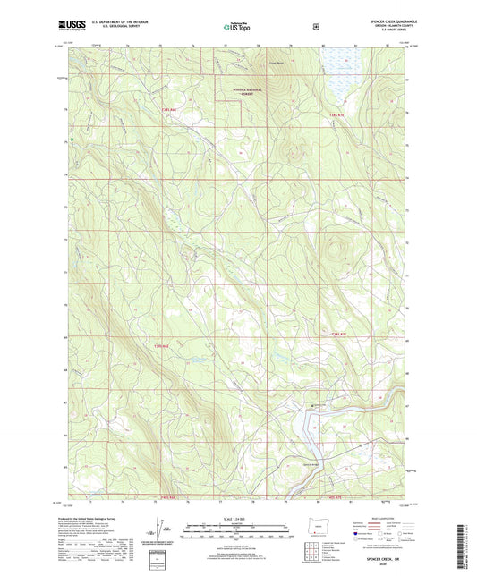 Spencer Creek Oregon US Topo Map Image