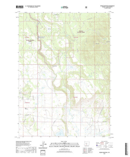 Spodue Mountain Oregon US Topo Map Image