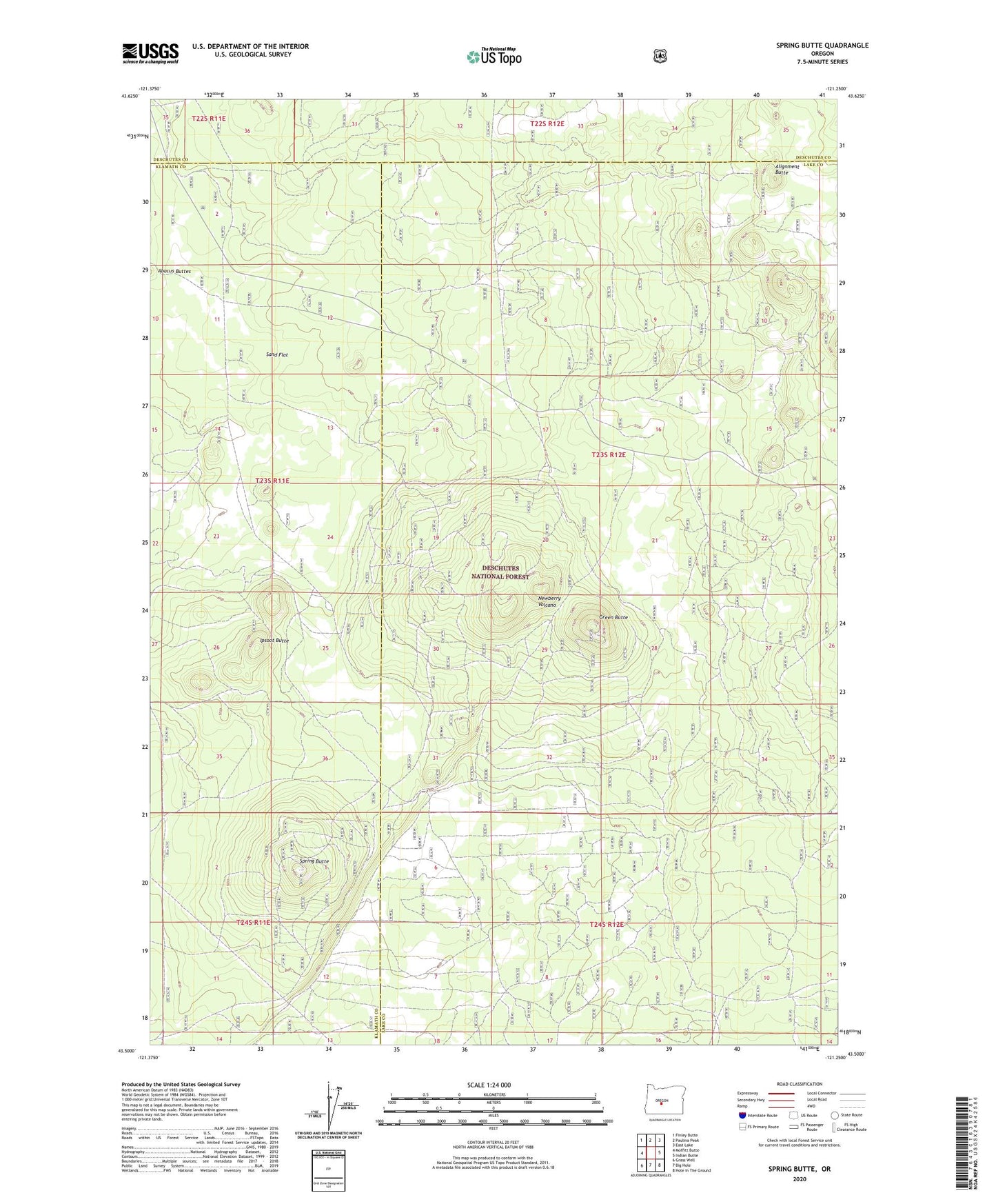 Spring Butte Oregon US Topo Map Image