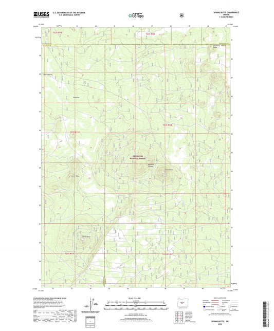 Spring Butte Oregon US Topo Map Image