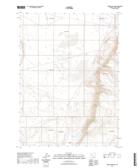 Square Mountain Oregon US Topo Map Image