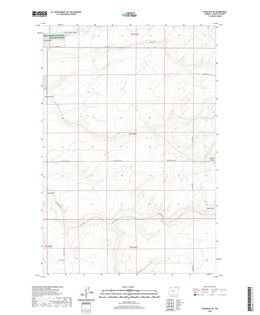 Stanfield SE Oregon US Topo Map Image