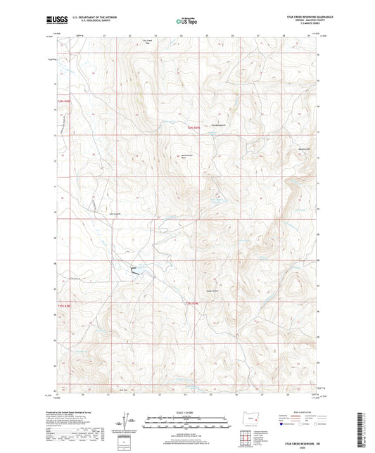 Star Creek Reservoir Oregon US Topo Map Image