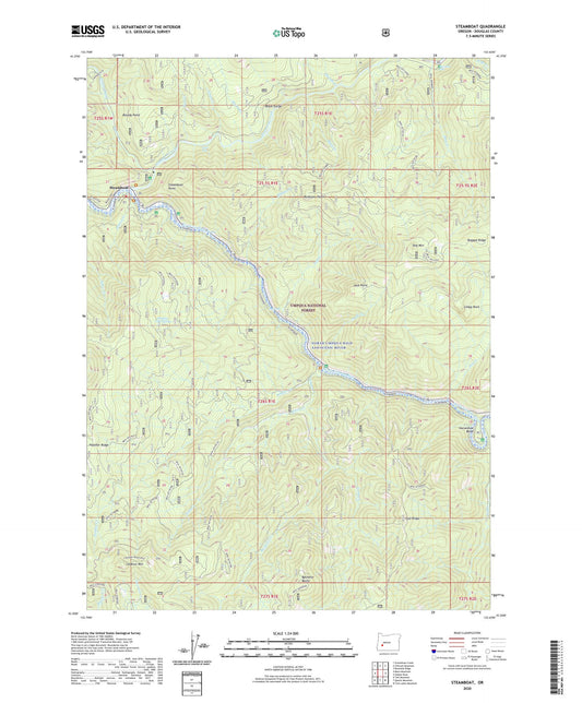 Steamboat Oregon US Topo Map Image