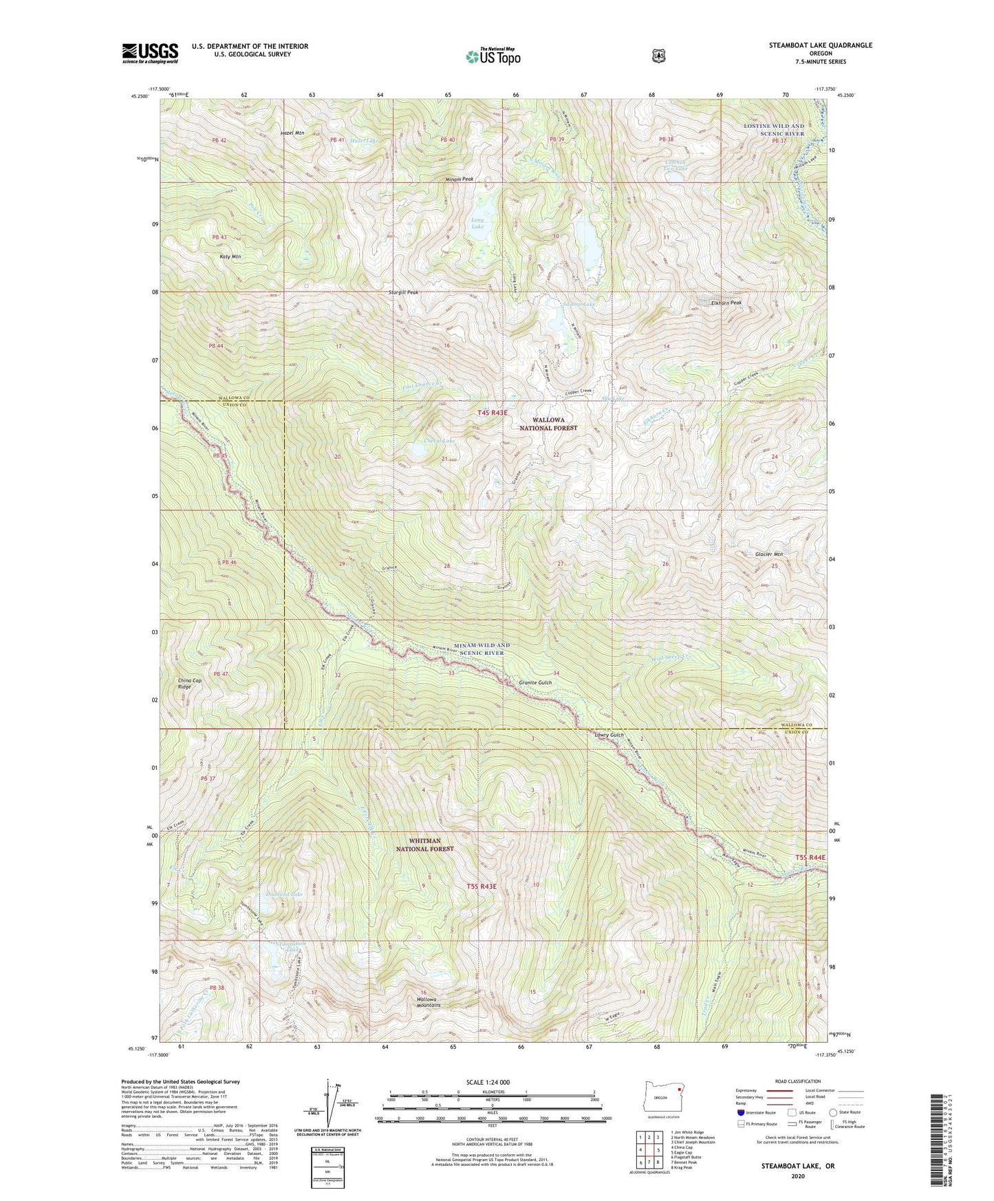 Steamboat Lake Oregon US Topo Map Image