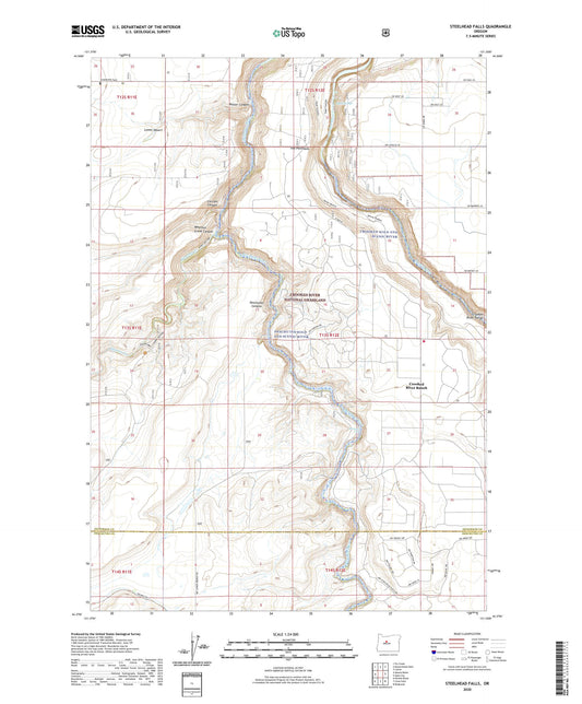 Steelhead Falls Oregon US Topo Map Image