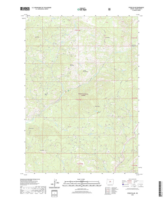 Steins Pillar Oregon US Topo Map Image