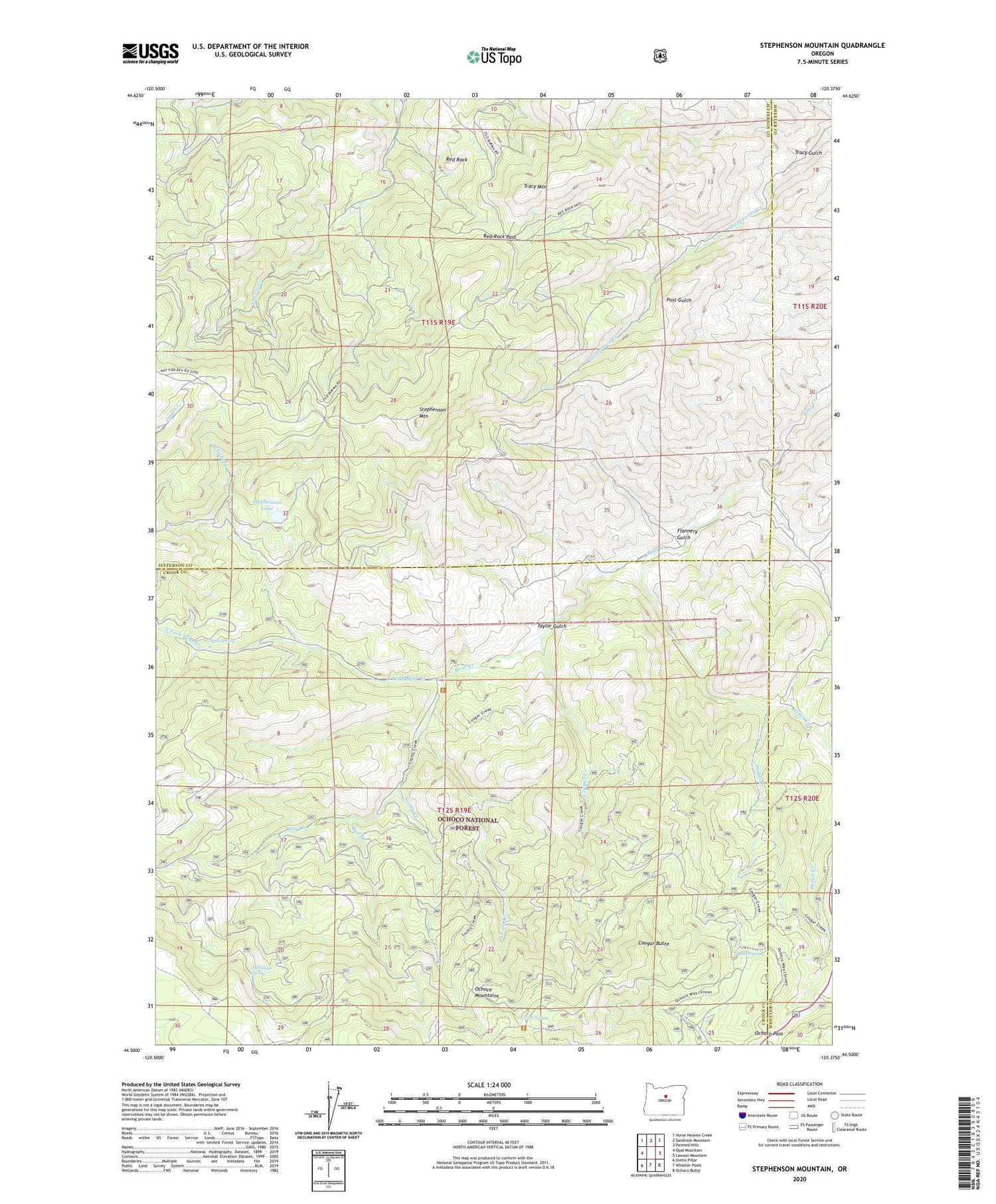 Stephenson Mountain Oregon US Topo Map Image