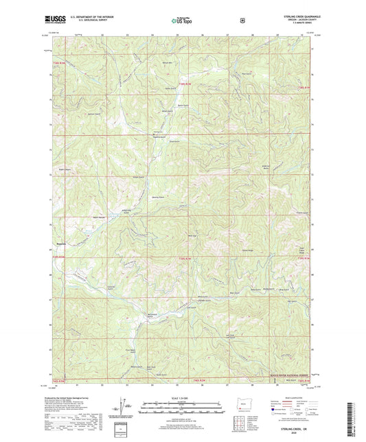 Sterling Creek Oregon US Topo Map Image