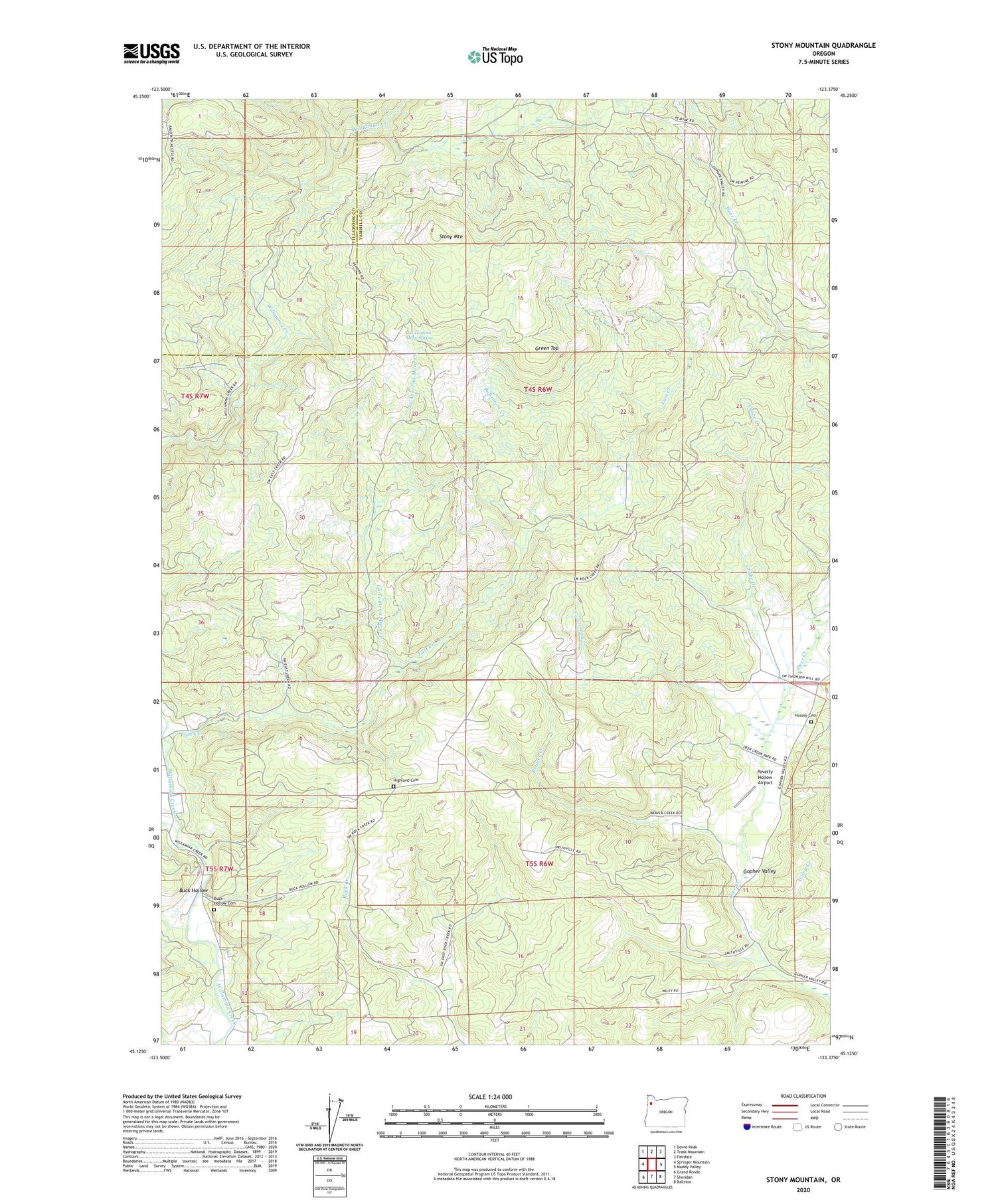 Stony Mountain Oregon US Topo Map Image