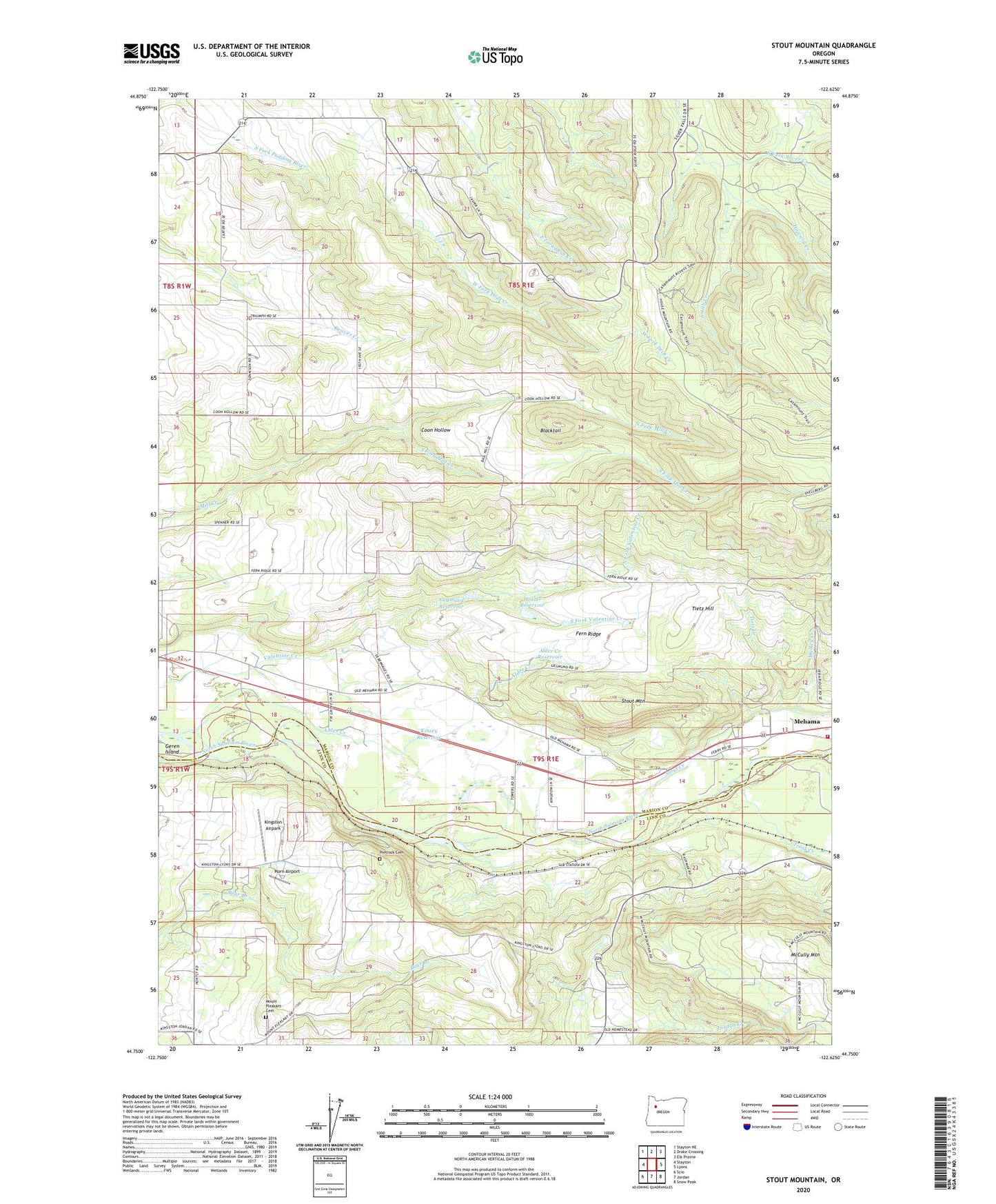 Stout Mountain Oregon US Topo Map Image