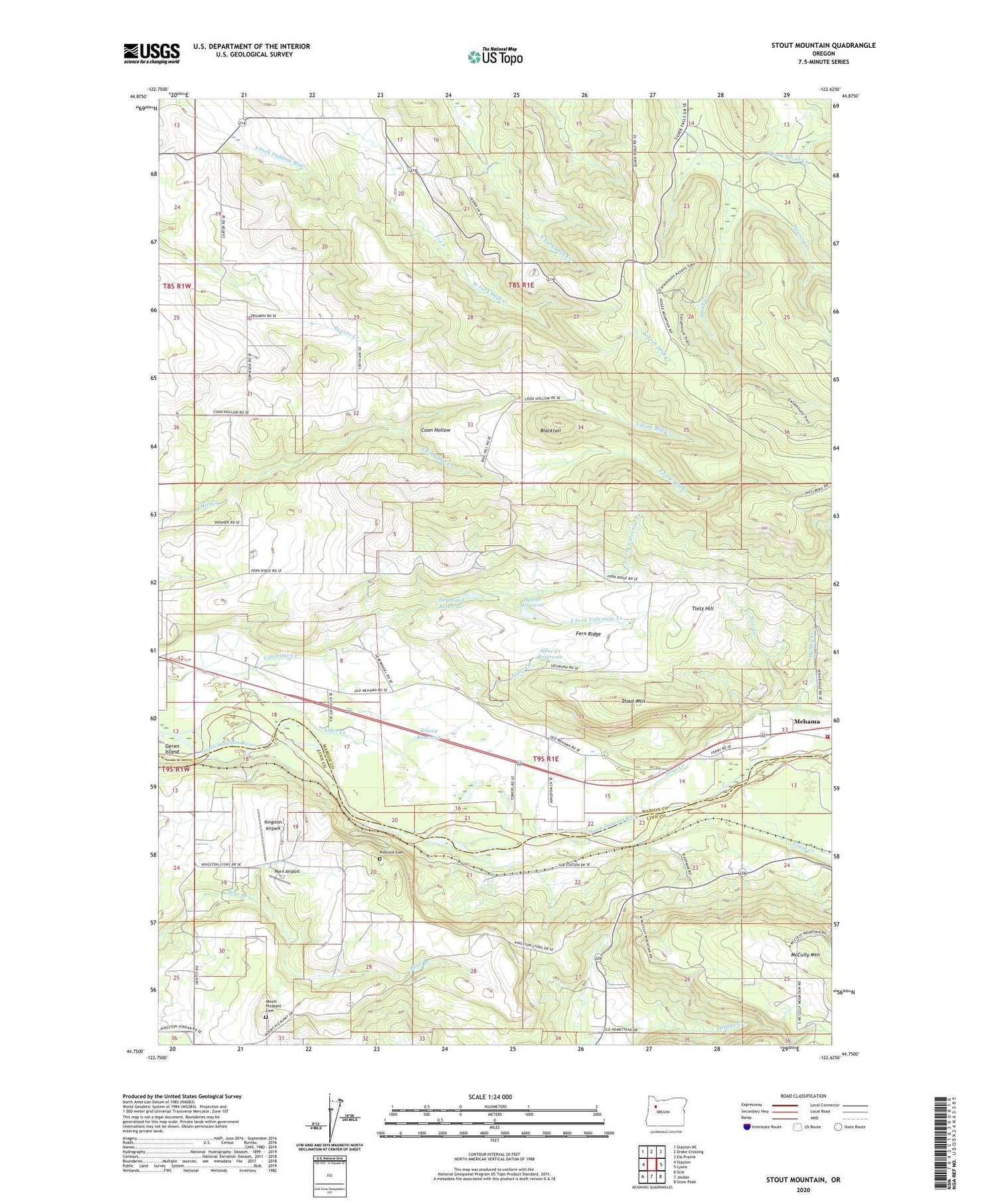 Stout Mountain Oregon US Topo Map Image