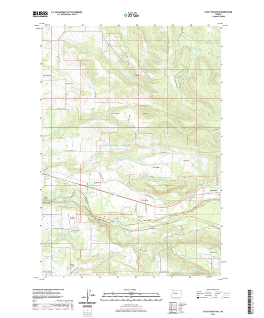 Stout Mountain Oregon US Topo Map Image