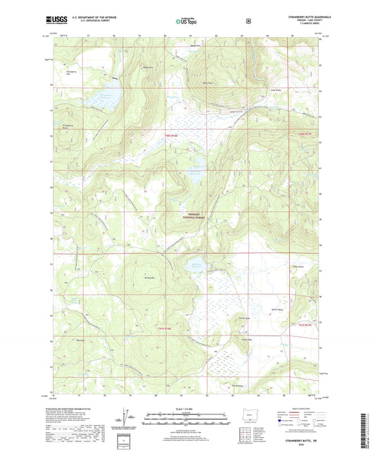 Strawberry Butte Oregon US Topo Map Image