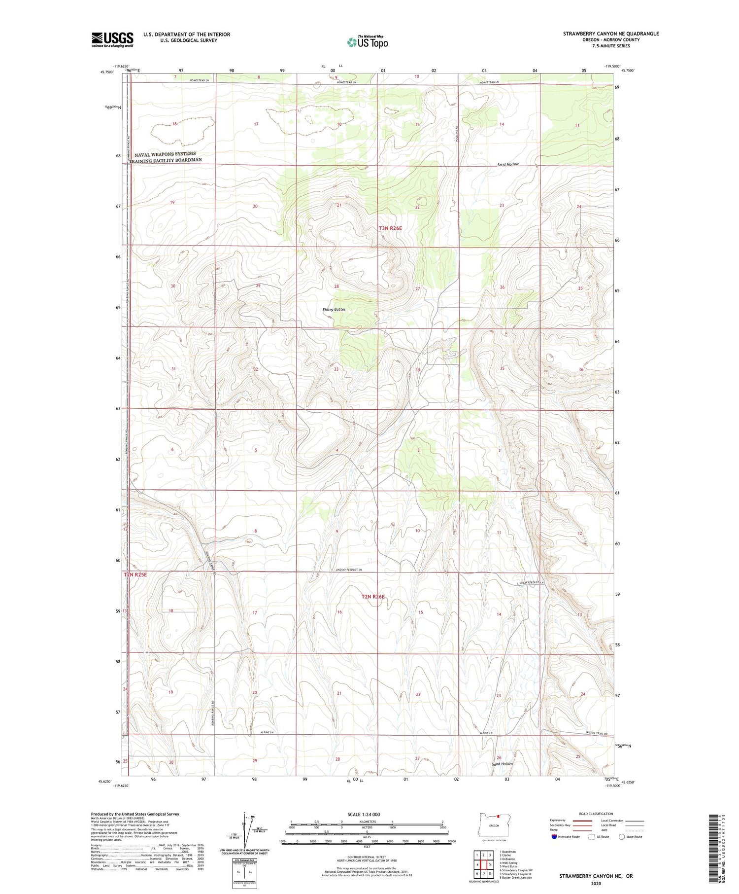 Strawberry Canyon NE Oregon US Topo Map Image